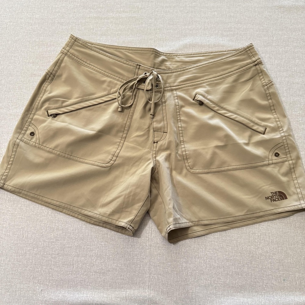 The‎ North Face Shorts Womens 12 Beige Microfiber Stretch Drawstring Hiking